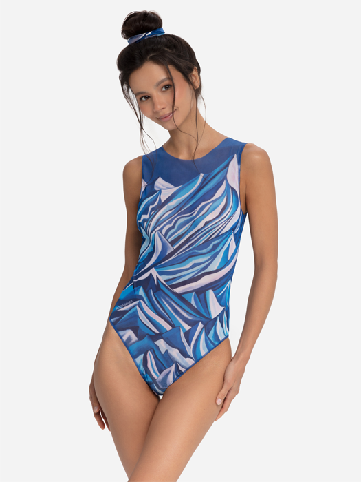 Слитный купальник без рукава Rodasoleil "Горы" 