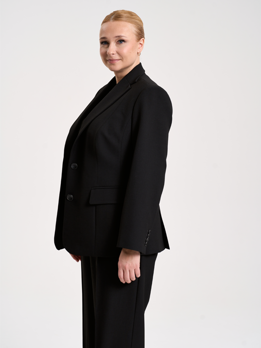 Однобортный классический жакет (Черный)