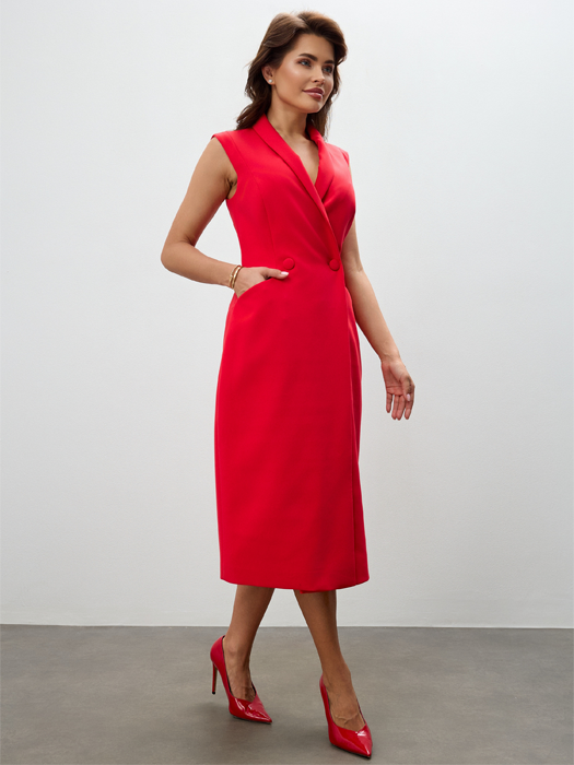 Платье приталенное (Красный)