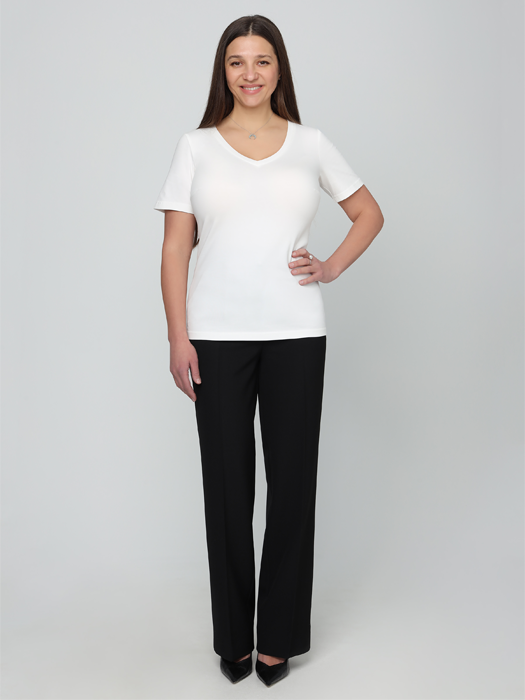 Футболка с вырезом (Молочный)