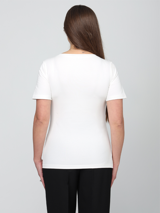 Футболка с вырезом (Молочный)