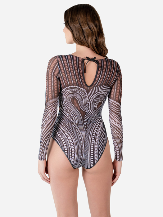 Слитный купальник с рукавом Rodasoleil "Год лошади" 