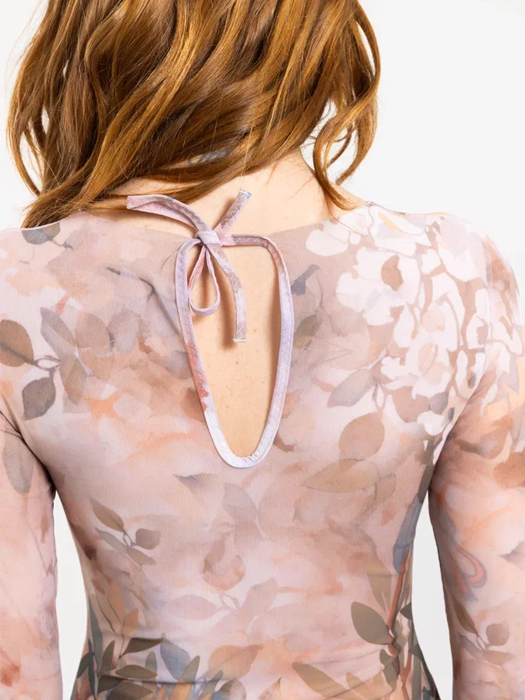 Слитный купальник с рукавом Rodasoleil "Оливки" 