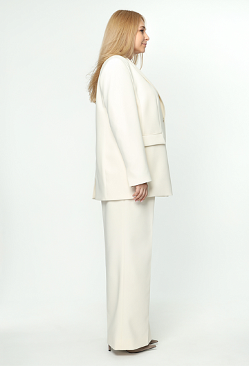 Однобортный жакет свободного кроя (Молочный)