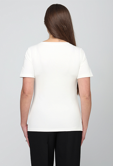 Футболка с вырезом (Молочный)