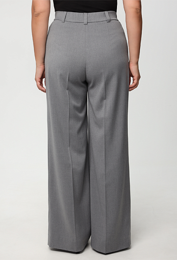 Брюки-палаццо с защипами (Серый)